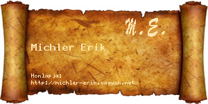 Michler Erik névjegykártya